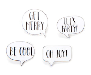 Carded Speech Bubble Christmas Pin