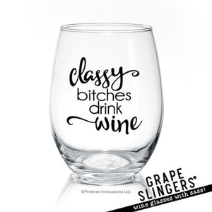 Grape Slingers Stemless Wine Glasses
