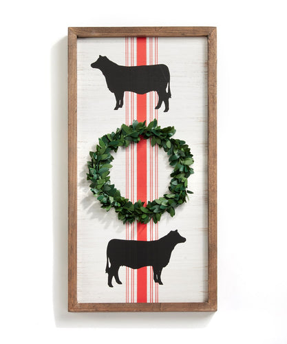 Holiday Cows Framed Sign - NOW 50% OFF
