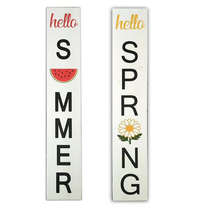 Reversible Wooden Spring/Summer Sign