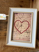 Embroidered Vintage Heart Maps