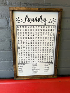 Laundry Word Search Sign