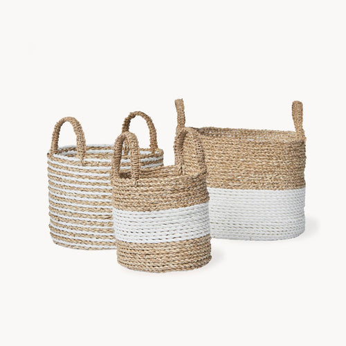White/Natural Handled Basket