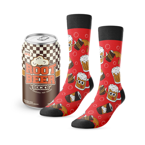 Pop Can Socks - Root Beer, Orange Soda, Cream Soda